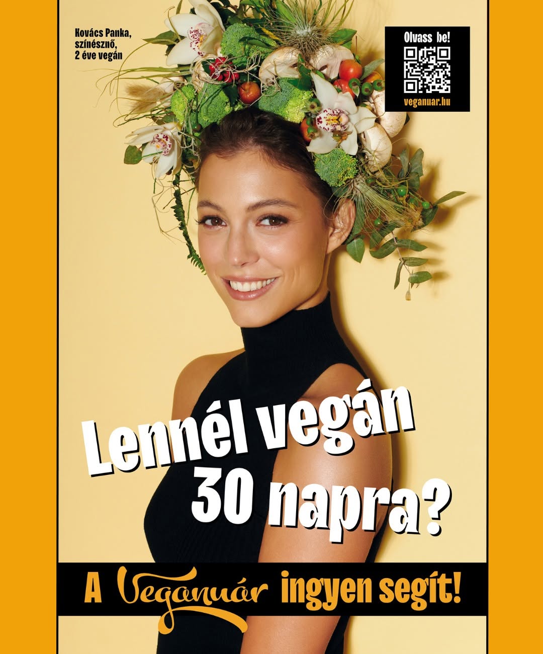 Kovács Panka a Veganuár™ kampányplakátján