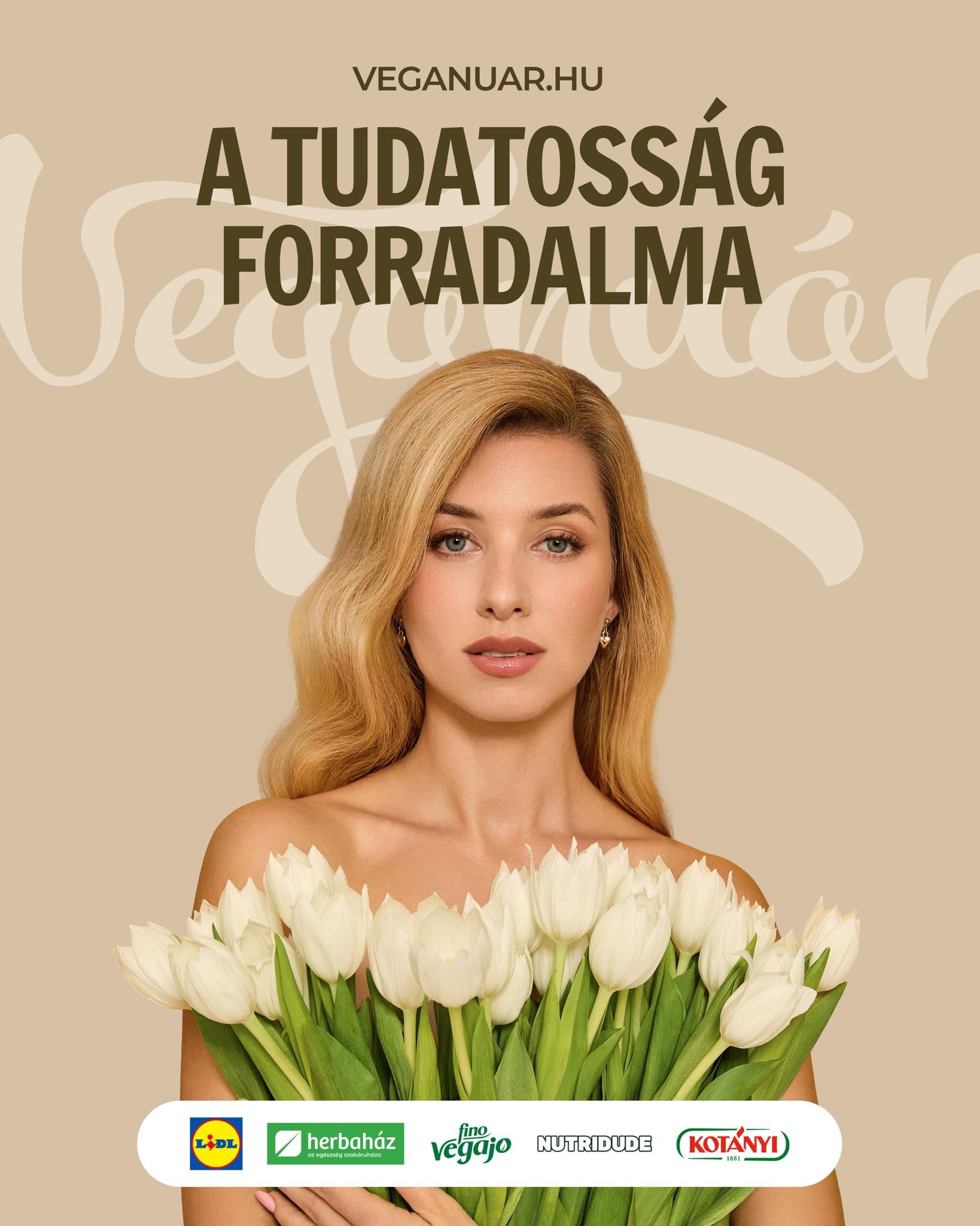 Rimóczi Zsófi a Veganuár™ kampányplakátján